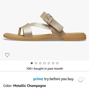 Crocs Tulum Metallic Champagne Sandal
